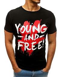 Čierne módne tričko YOUNG AND FREE