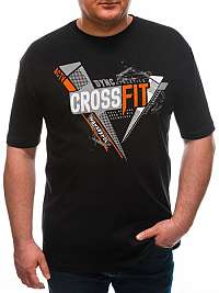 Čierne Plus Size tričko s potlačou CrossFit S1672