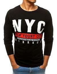 Čierne tričko s dlhým rukávom NYC