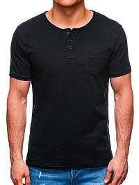Čierne tričko s krátkym rukávom S1389
