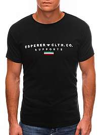 Čierne tričko s krátkym rukávom v štýlovom prevedení S1489