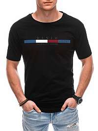 Čierne tričko s nápisom Denim S1791