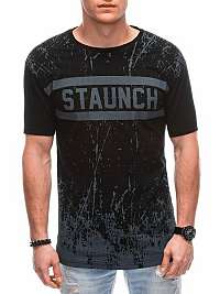 Čierne tričko s nápisom Staunch S1759
