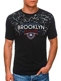 Čierne tričko s potlačou Brooklyn S1457
