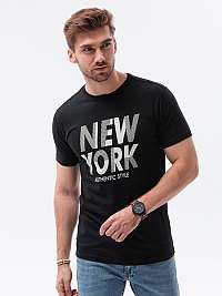Čierne tričko s potlačou New York S1434 V-24C