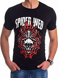 Čierne tričko s potlačou Spider Web