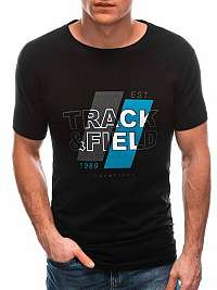 Čierne tričko s trendovou potlačou S1763