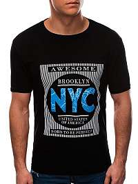 Čierne tričko s výraznou potlačou NYC S1598