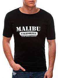 Čierne tričko so štýlovou potlačou Malibu S1592