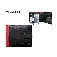 Čierno-červená kožená peňaženka Cavaldi