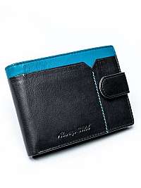 Čierno-modrá kožená peňaženka Wild