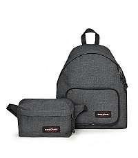 Čierny denimový ruksak s odnímateľnou ľadvinkou EASTPAK PADDED TRAVELL'R