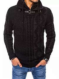 Čierny zaujímavý sveter s nádherným prešívaním