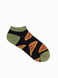 Členkové ponožky v čiernej farbe Pizza U132