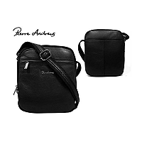 Decentná kožená taška v čiernej farbe Pierre Andreus