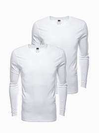 Dvojbalenie bielych tričiek s dlhým rukávom a V výstrihom Z41-V3