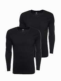 Dvojbalenie čiernych tričiek s dlhým rukávom a V výstrihom Z41-V4