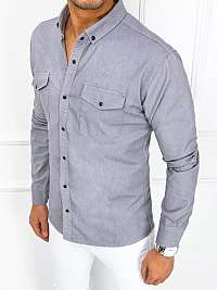 Džínsová košeľa v šedej farbe