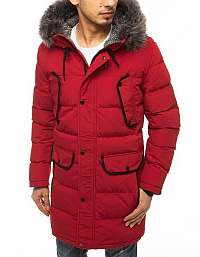 Elegantná červená zimná bunda