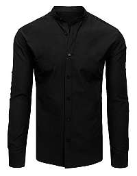 Elegantná čierna košeľa s dlhým rukávom