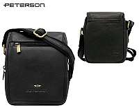 Elegantná čierna kožená taška Peterson