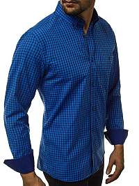 Elegantná modrá kockovaná košeľa V/K141