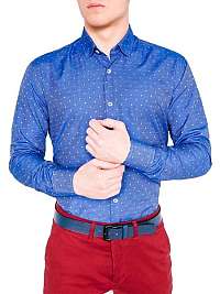 Elegantná SLIM FIT modrá košeľa k431