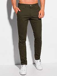 Elegantné chinos nohavice v khaki prevedení P1089