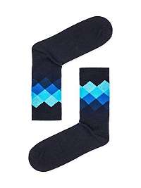 Elegantné modré ponožky s ozdobným lemom
