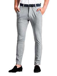 ELEGANTNÉ PÁNSKE CHINOS NOHAVICE SVETLO ŠEDÉ P832