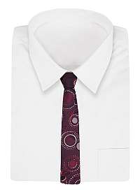 Extravagantná bordová kravata s tmavomodrými odleskami