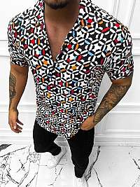 Farebná vzorovaná košeľa s krátkym rukávom E/1400/132