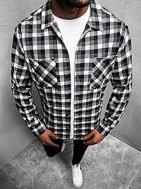 Flanelová košeľa v grafitovo-šedej farbe MACH/G503