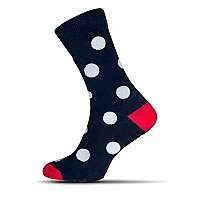 Funky modré ponožky s bielymi bodkami