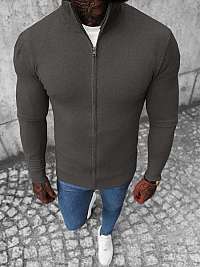 Grafitový sveter so zapínaním na zips NB/MM6004/3