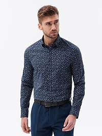 Granátová košeľa s krásnym vzorom V7 K627