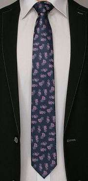 Granátova kravata s kvetmi
