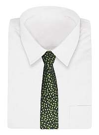 Granátová kravata so zelenými kvetmi