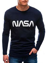 Granátové bavlnené tričko s dlhým rukávom Nasa L143