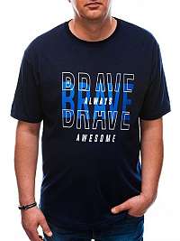 Granátové Plus Size tričko s potlačou Brave S1613
