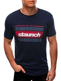 Granátové tričko z bavlny s potlačou Staunch S1567