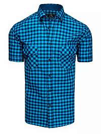 Granátovo-nebesky modrá károvaná košeľa