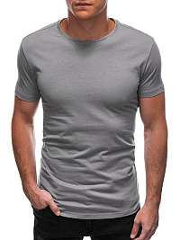 Hladké šedé bavlnené tričko s krátkym rukávom S1683