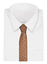 Hnedá bodkovaná kravata Alties