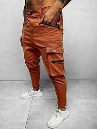 Jedinečné nohavice v tmavo-kamelovej farbe B/20005SP