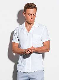 Jednoduchá biela košeľa s krátkym rukávom K561