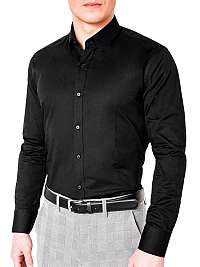 Jednoduchá čierna elegantná košeľa k219