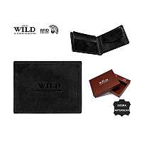 Jednoduchá čierna pánska peňaženka WILD