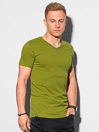 Jednoduché olivové tričko S1369