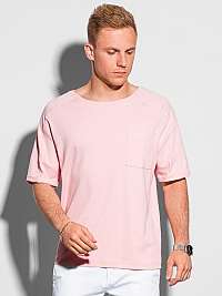 Jednoduché svetlo ružové tričko S1386